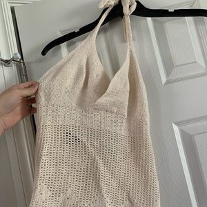 White Crochet halter top